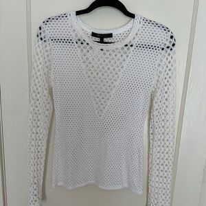 BCBG MAXAZRIA white mesh top, Sz S